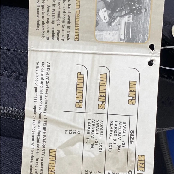 Dive N Surf Short Wet Suit Unisex Size Large - Picture 5 of 6